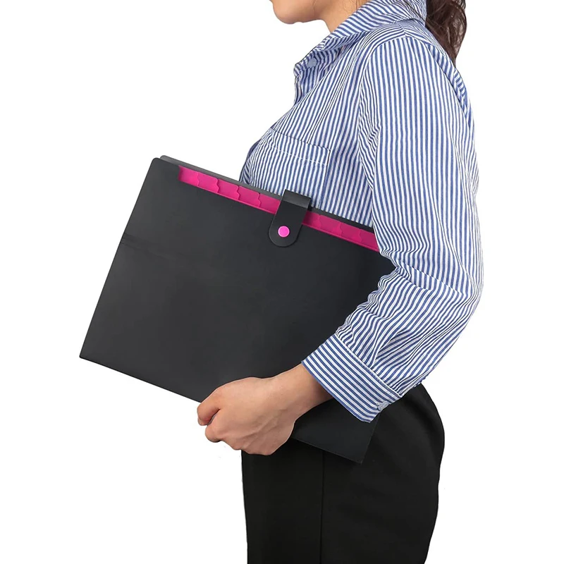 Простой пластиковый карман формата А4, расширяющаяся папка для файлов с принтом и ручкой