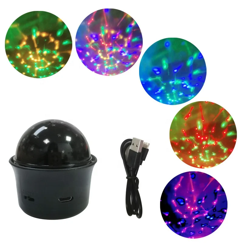 Portable Stage Light Led Projection Car Decoration Colorful Disco Lights RGB Mini Sound Control Colorful USB Magic Ball Club PC