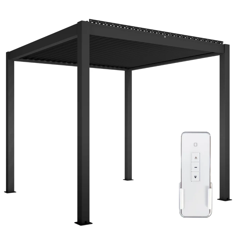 Fully retractable sliding and folding waterproof terrace roof sun shading automatic pergola