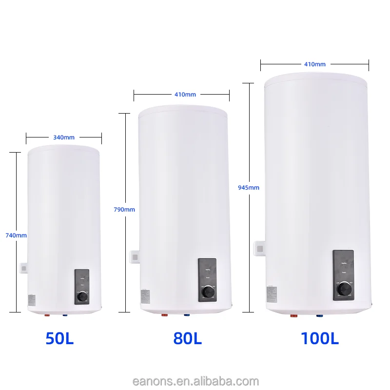ANTO 15l 30l 50l 80l 100l Cylindrical Rectangular Enamel Bathroom Large Shower Storage Tank Electric Geyser Water Heater Boiler