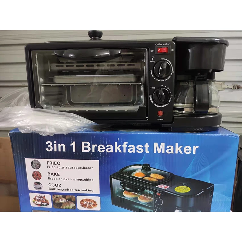 Household Multifunction Breakfast Maker Machine Temperature Control Breakfast Sandwich Maker 3 In 1 Breakfast Makers