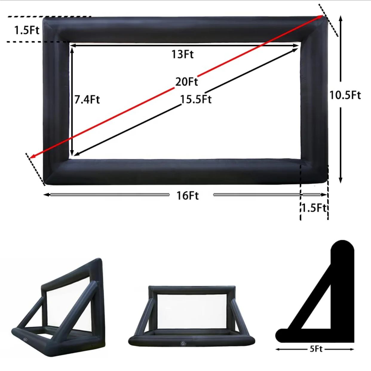 Outdoor Party Home Backyard Inflatable Screen Theater Cinema Giant Inflatable Projector Movie Screen with Inflatable Chair