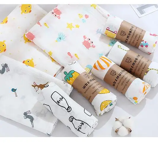 
100% Muslin Cotton baby swaddle Blanket 