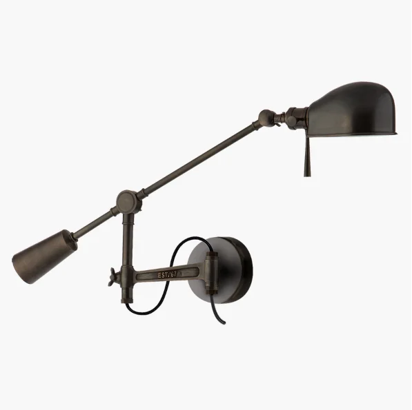 Modern Doll House Miniature lighting 1:12 Mini Telescoping Arm Wall Lamp 12V or LED