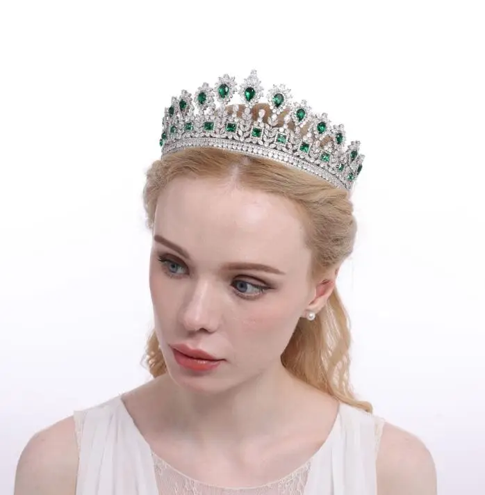 Cross-border Manufacturers Direct Sales Wholesale Princess Wedding Headwear Cubic Bridal Tiaras Zircon Tiara