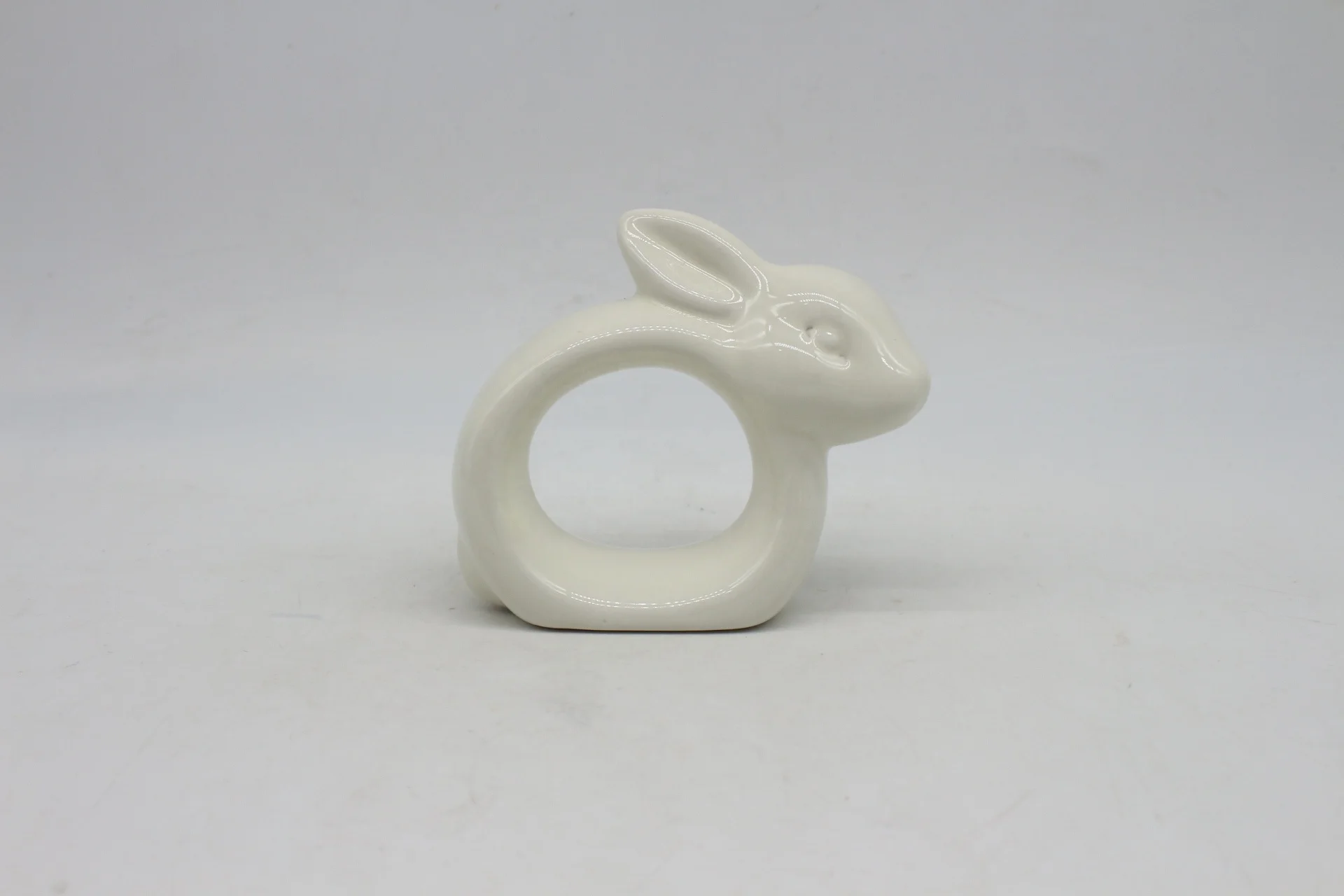 Custom Napkin Holder Creative Rabbit Napkin Ring Ceramic Bunny Rings Napkin For Wedding Spring Easter
