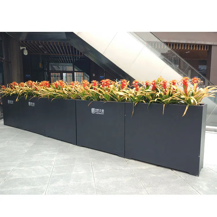 Indoor Outdoor Street Metal Steel Airport Shopping Center Flower Box Planting Box Flower Pot