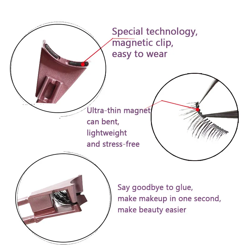 
2021 magnet lashes with tweezer fast shipping magnetic false eyelashes private label magnetic eyelash kit 