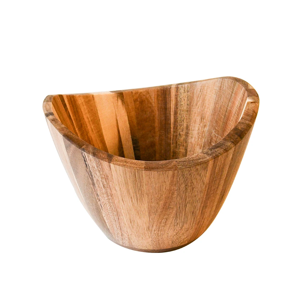 Youlike Oval Acacia Wooden Salad Bowl Set with Wooden Salad Serving Utensils Big Capacity