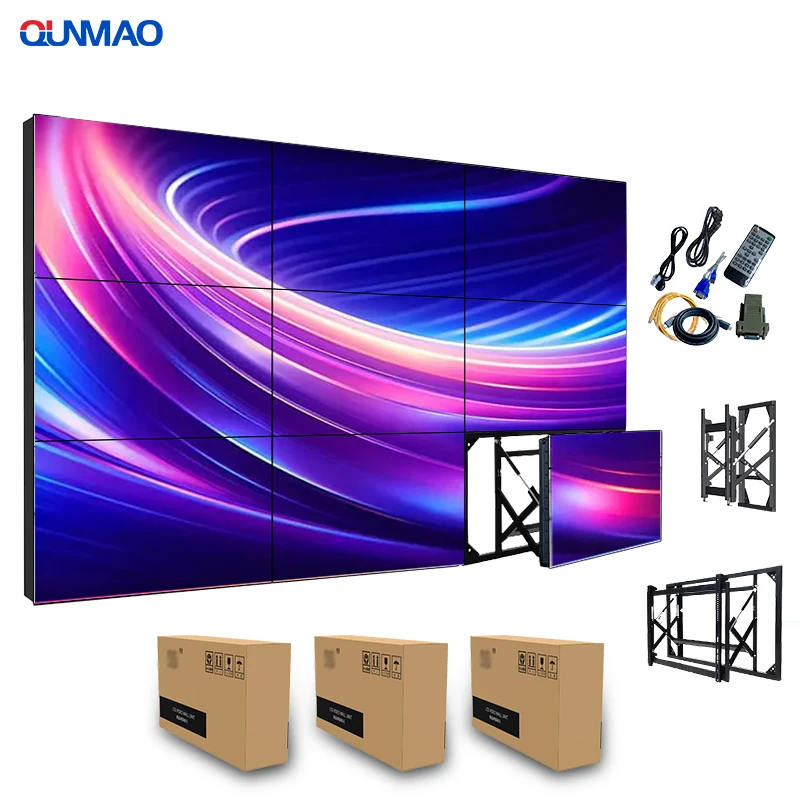 Поставка с завода Qunmao 46 49 55 65 дюймов 1 8 0 88 нулевой ободок 3x4 4x4 6x4 ЖК-экран для компании
