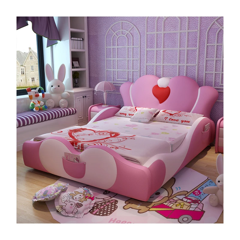 Детская двухъярусная кровать розового цвета для спальни CB02