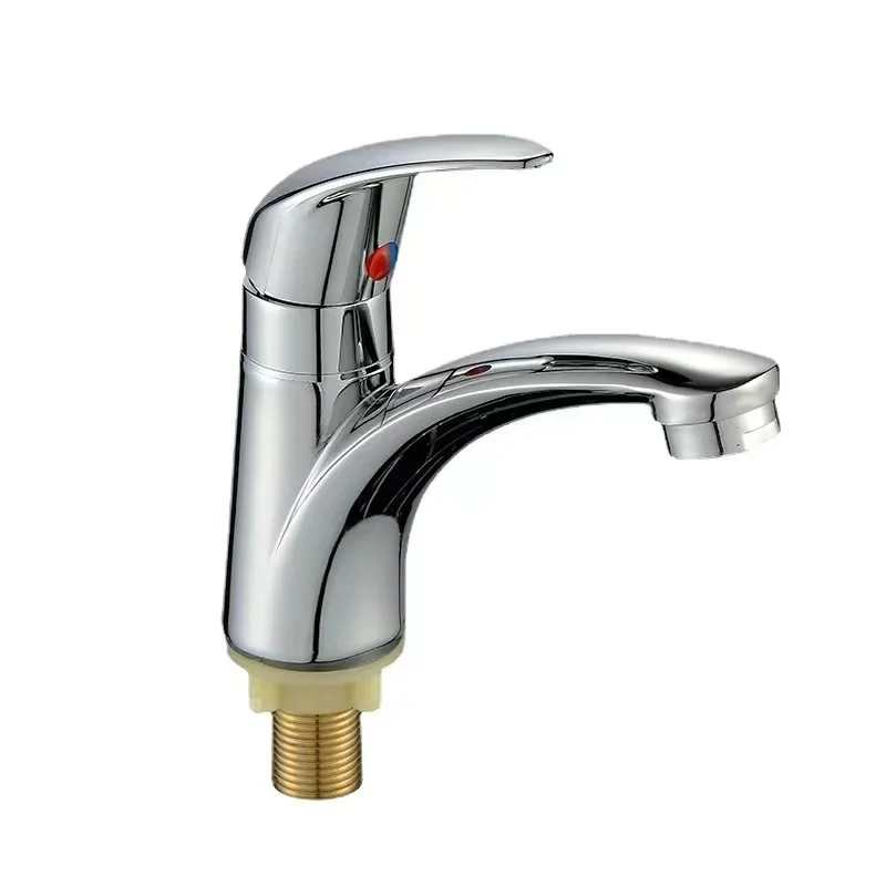 Hot Sell Cheap Zinc Alloy Chrome Plated Basin Faucet Single Cold Water Bathroom Mixer Single Hole One Handle Faucets