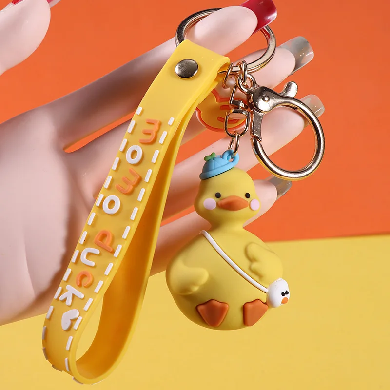 2023 hot sales rubber key ring high quality 3D duck soft PVC  key chain