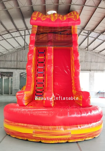 Commercial PVC 25ft tall grade inflatable water slides backyard inflatable water slide with swimming pool for adult