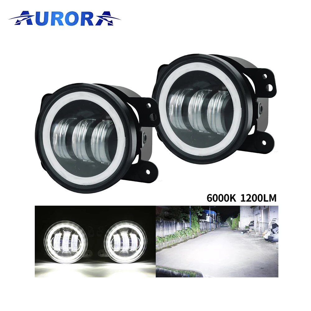 4 Inch Round LED Fog Light for Car Fog Light with DRL Halo Angel Eye Offroad Fog Lamp