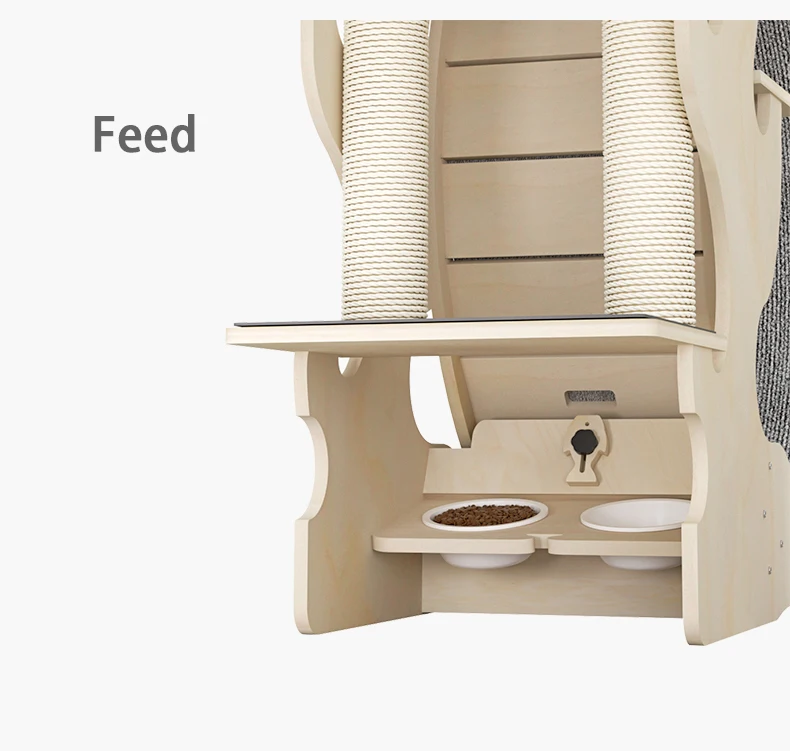 100% Solid Wood Cat Climbing Frame Running Wheel Dog Treadmill Walking Machine Pets Cat Tree Tower