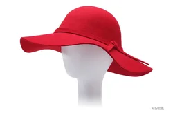 Wholesale Fashion Women Dress Wide Brim Floppy Wool Felt Hat