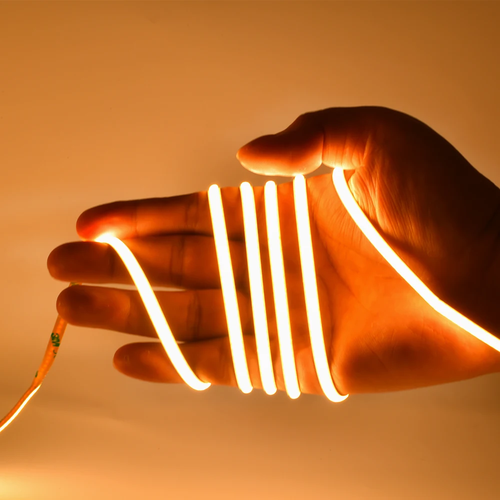 cold white 5000k 12v 24v waterproof 8mm 10mm cri90 outdoor lighting led flexible cob strip light with connector