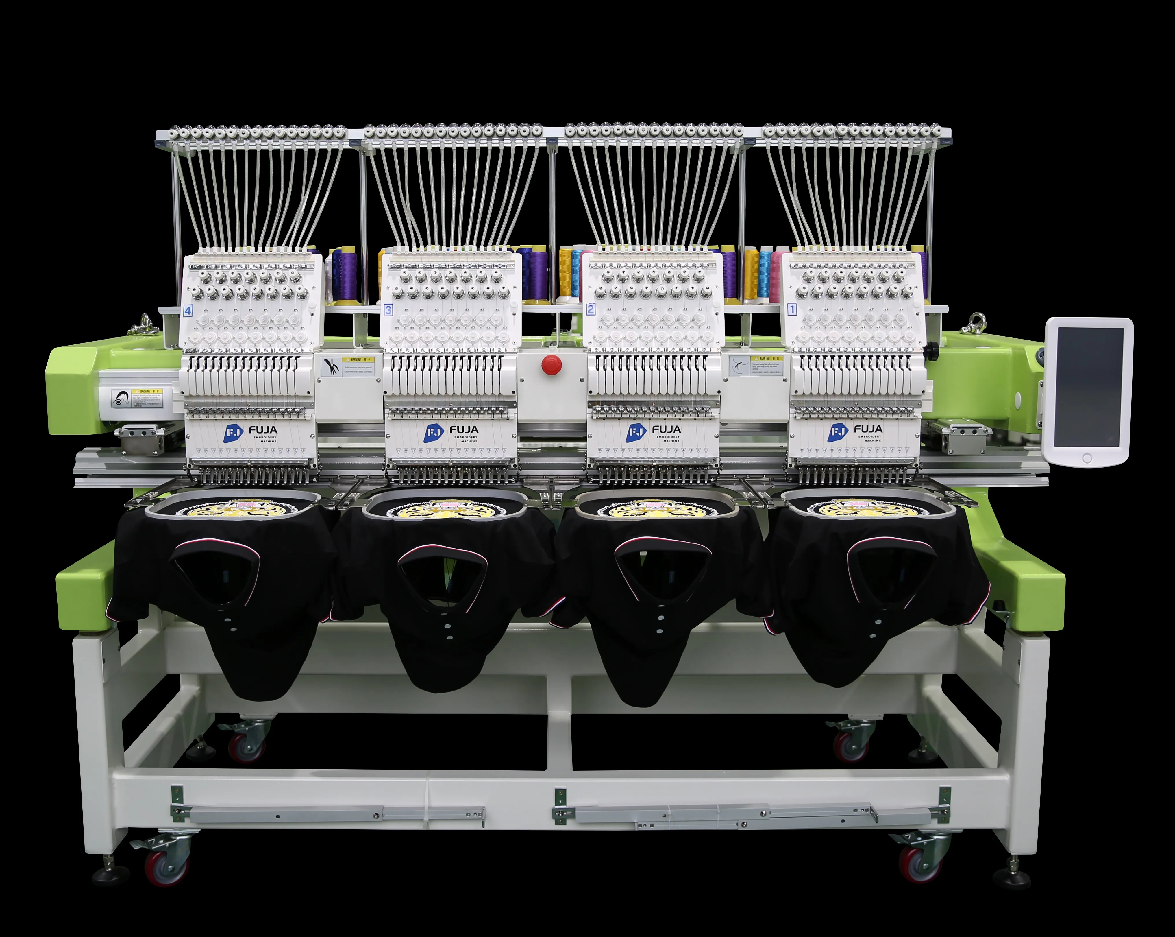 Промышленная компьютеризированная вышивальная машина FUJA 4 головки 12 игл 15 плоская шляпа одежда автоматическая
