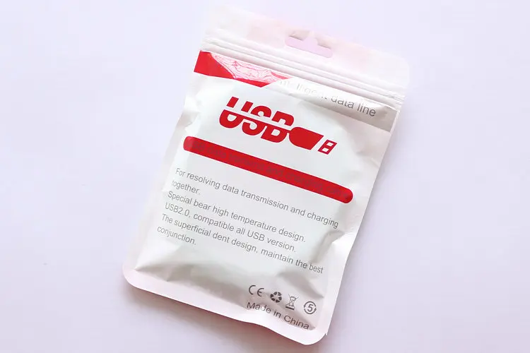 PE plastic package for iphone 6s 6s plus cable