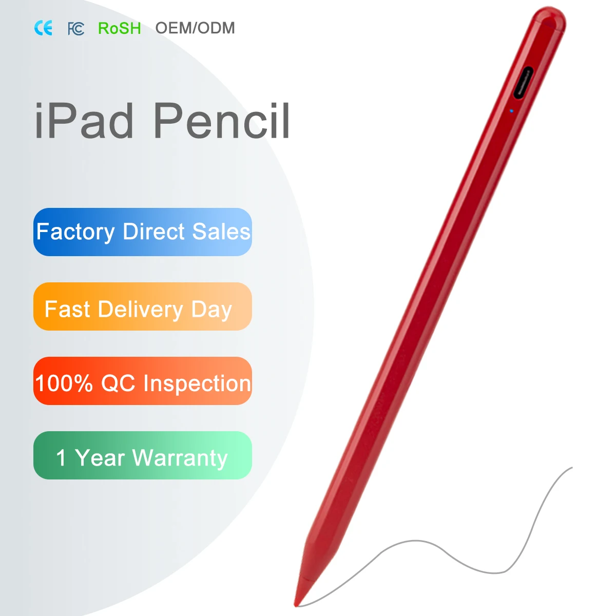 Wholesale  Active Touch  Screen  Pencil Magnetic Charge Stylus Pen With Palm Rejection Tablet Pencil For Apple Pencil
