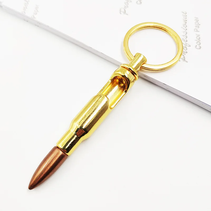 beer bottle opener cartridge bullet shape 3d metal keychain bullet keyring