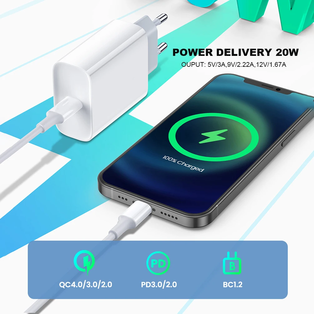 Factory wholesale Original USB C 20W PD Mobile Phone Fast Wall Charger Phone  Mini Travel Charger fast Charging Kit Set