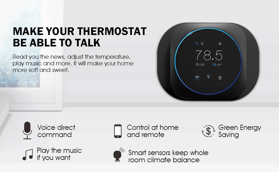 Wi-Fi 24 В термостат для кондиционера поддержка Amazon Alexa /Google home голосовое управление