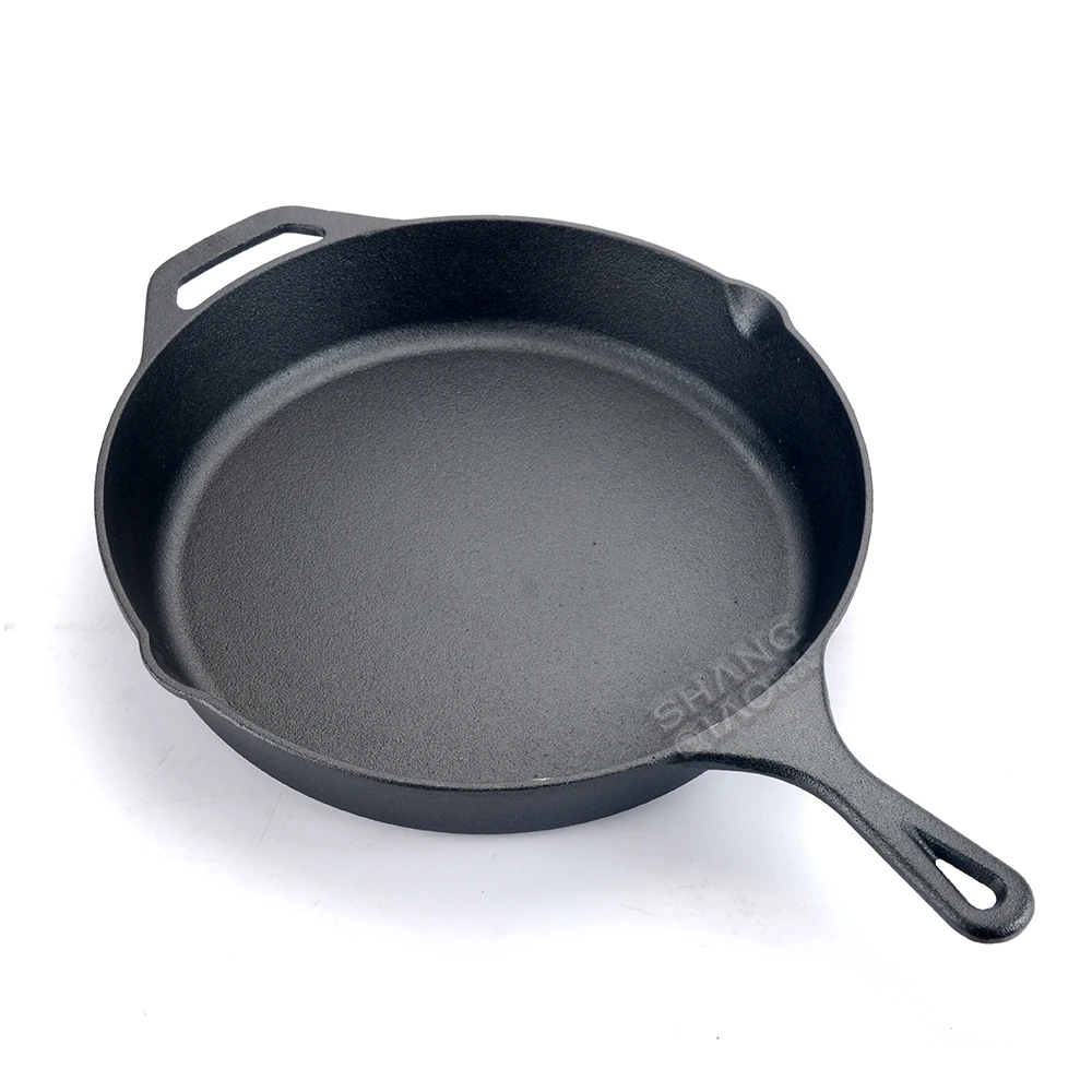 12 дюймов предварительно приправленные чугунные сковороды сковорода с антипригарным покрытием чугунная