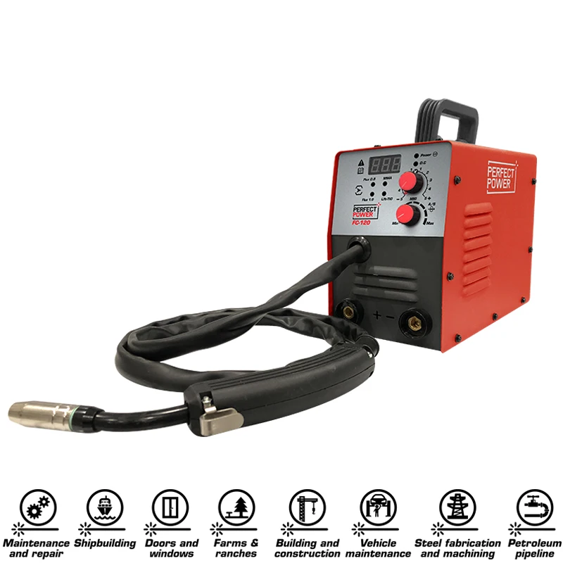 MIG Welding Machine without Gas 120A Automatic Feed Flux Core Wire No Gas MIG Welder for Home Use Electric Welders