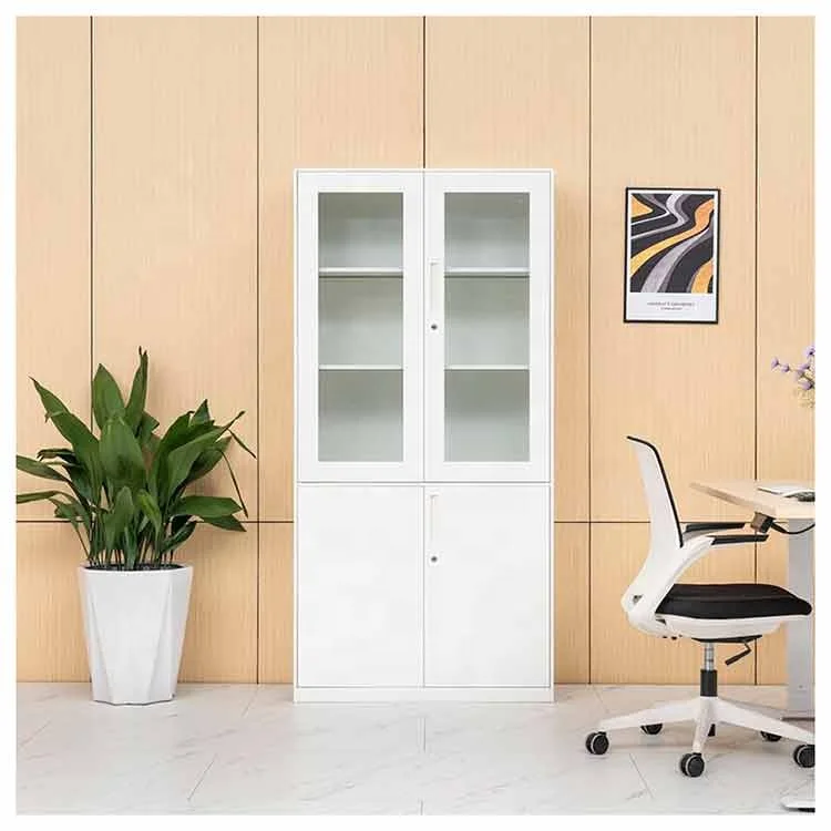 Офисная мебель передвижные стальные плоские шкафы вертикальный металлический шкаф с 2 поворотными стеклянными дверными