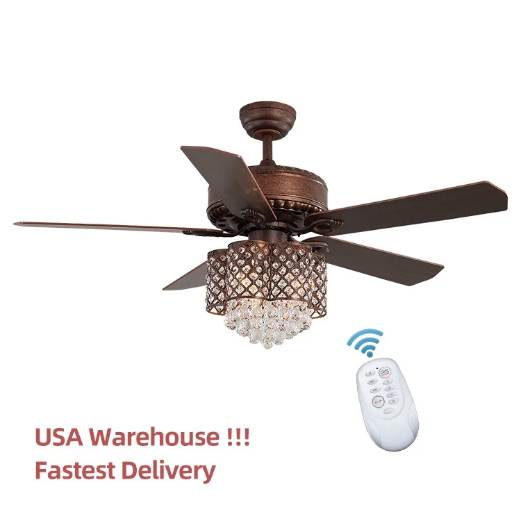 Хорошая цена 52 дюймов 5 лезвий декоративные дома ресторана Led Потолочная люстра-вентилятор