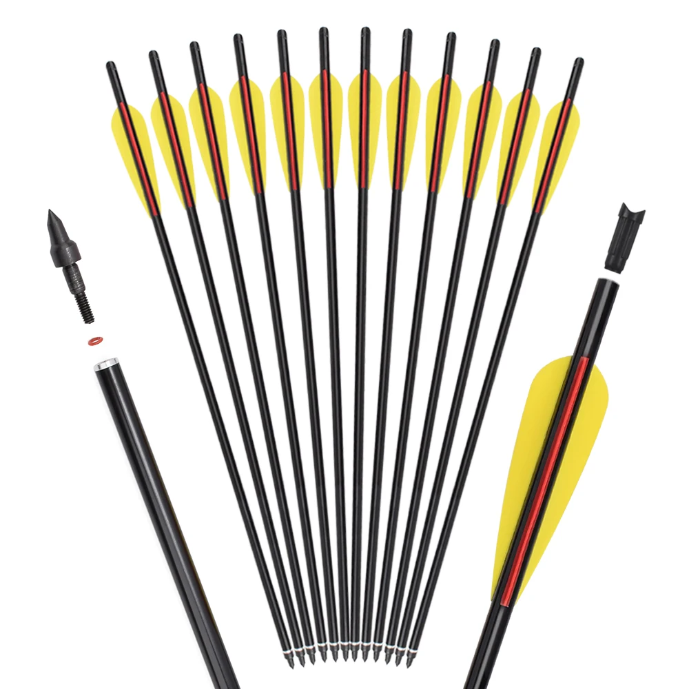 Archery 14' black color arrow bolts aluminum arrows for outdoor bow  hunting arrows