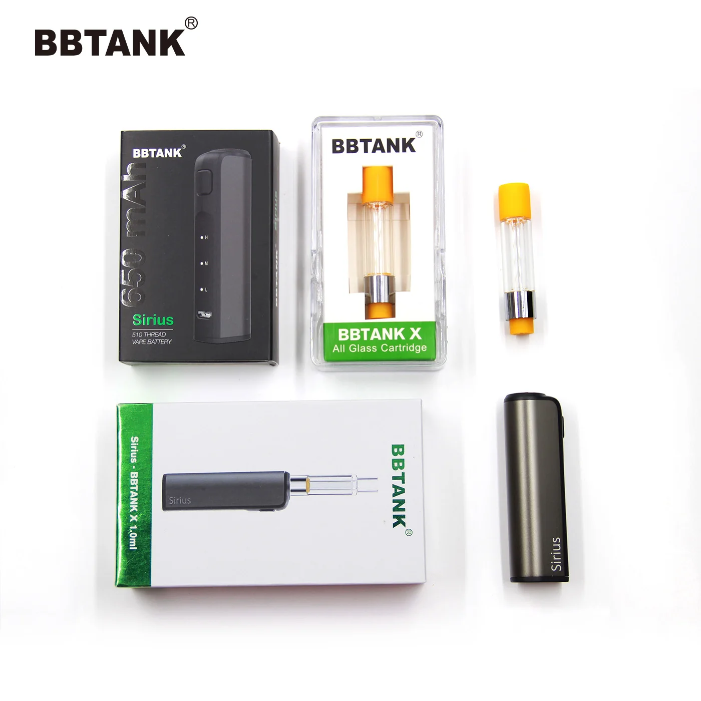 Оригинальный распылитель CBD 1 мл BBTANK X полностью стеклянный картридж CBD с более толстым масляным испарителем