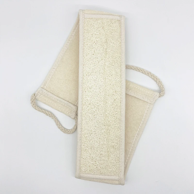Wholesale Organic Sponge Exfoliating Sisal Nature Color Long Strip Double-sided Bath Pull Back Rubbing Body Loofah Belt