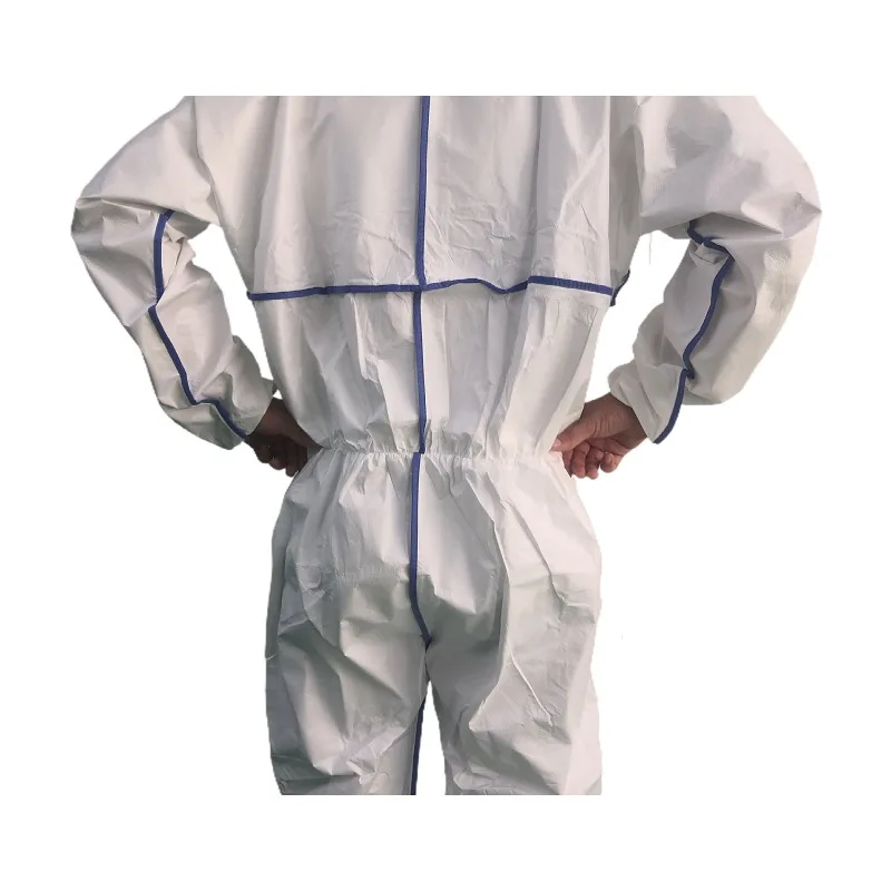 China Shandong Factory Type 5 6 Disposable Coverall Industry Asbestos Protection In Stock PPE Working Coverall