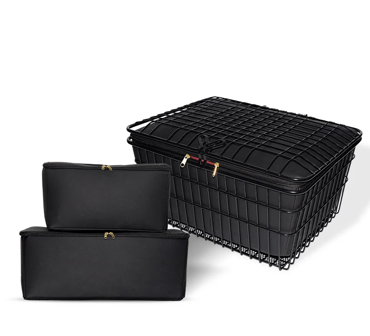 Low-priced multi-color steel reliable rear-mounted bicycle basket dense mesh bottom Tricycle basket + inner tank