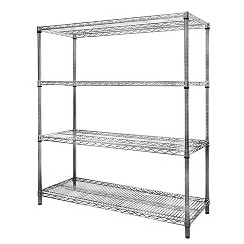 Heavy Duty 5 Tier Chrome Plating Anti-static Household Display Metal Storage Wire Shelf NSF Approval Wire Rack Shelving