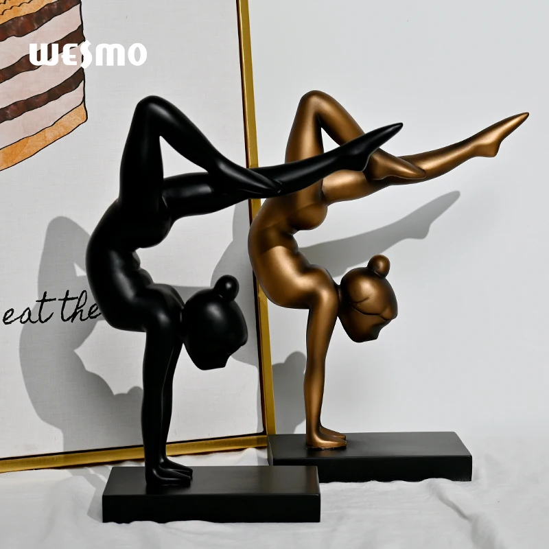 Nordic Home Decor Female Body Curvy Full-body Matte Gold Mannequin Yoga Girl Model Dummy Display Decorative Objects