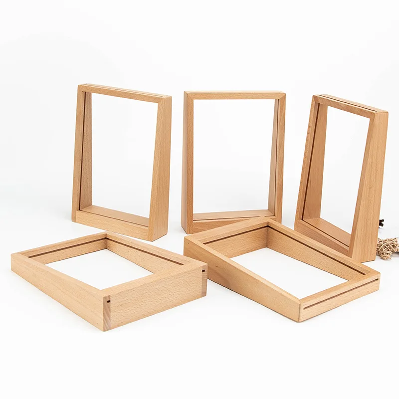 Customized High Quality  standing Wooden Picture Frames Photo Frame Wall-mounted A4 Solid Wood Frames Photo Albums