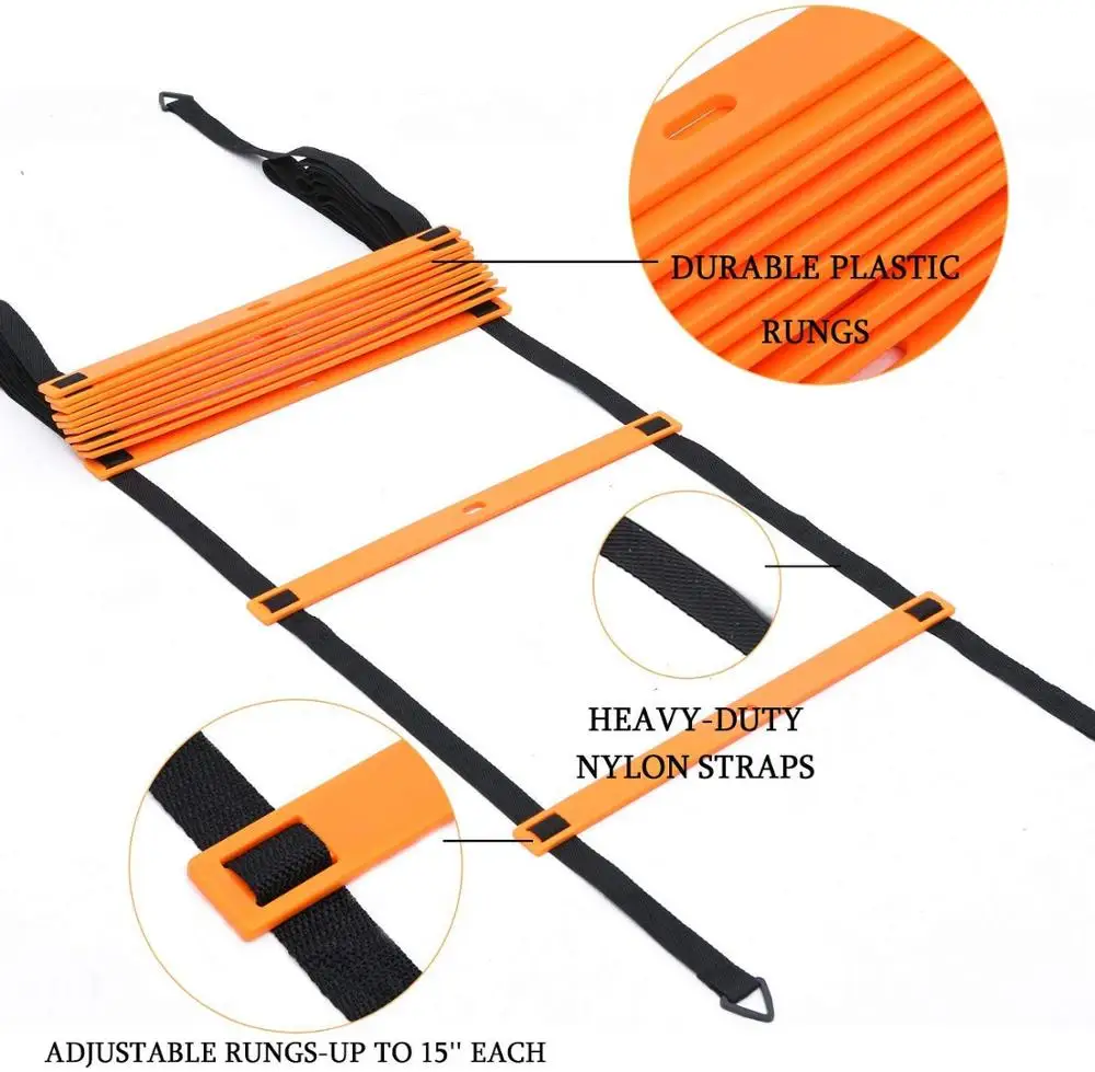 2023 New Agility Ladder & Speed Cones Training Set Improves Coordination, Speed,Include Agility Ladder with Carrying Bag