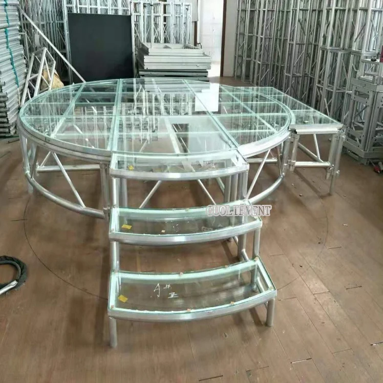 
Acrylic Wedding Stage Recycled Tempered Glass Aluminum Alloy Stage 