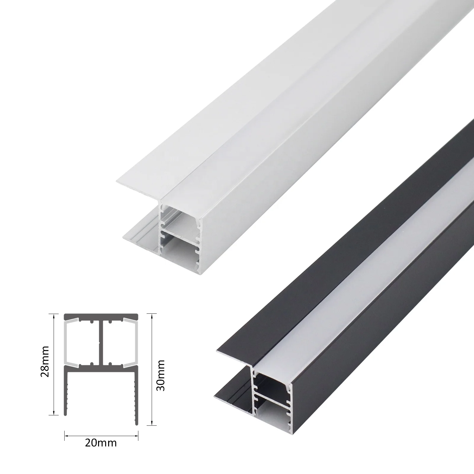 Led Plastic Flexible Profile 026 Cabinet Light For 18MM Board 30*20MM Led Recessed Aluminum Profile