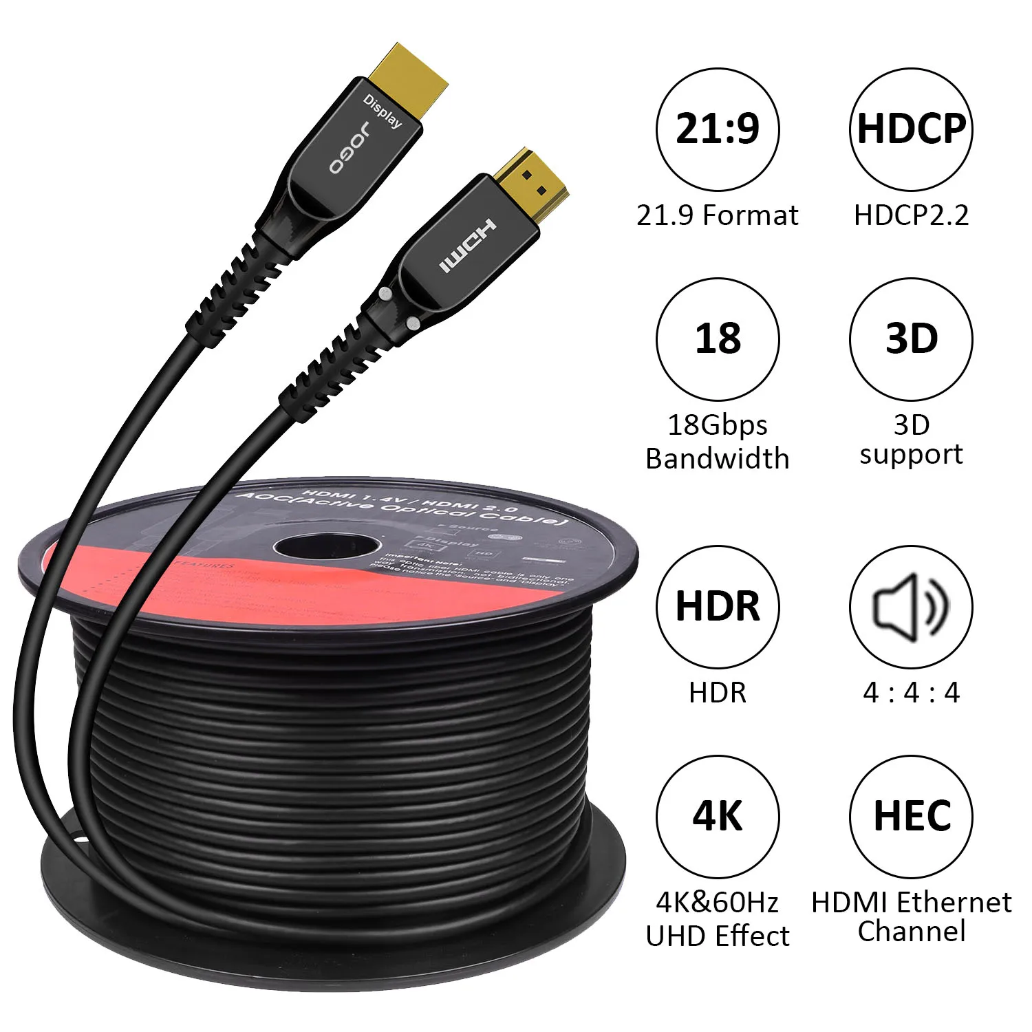  Высококачественный Кабель HDMI из оптического волокна 8K 60HZ 48 Гбит/с до 100 м для PS5