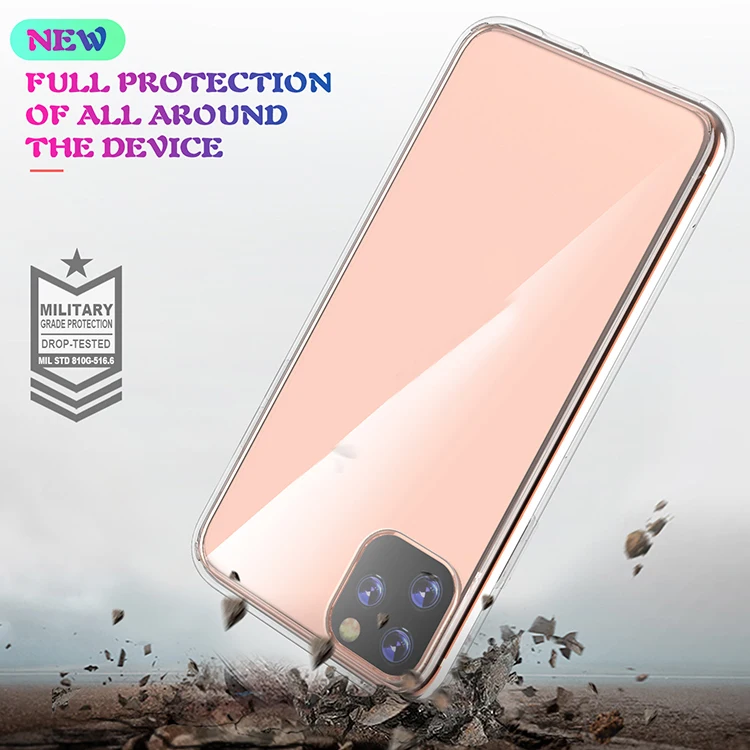 2 in 1 TPU+PC Transparent Case for iPhone 11pro max