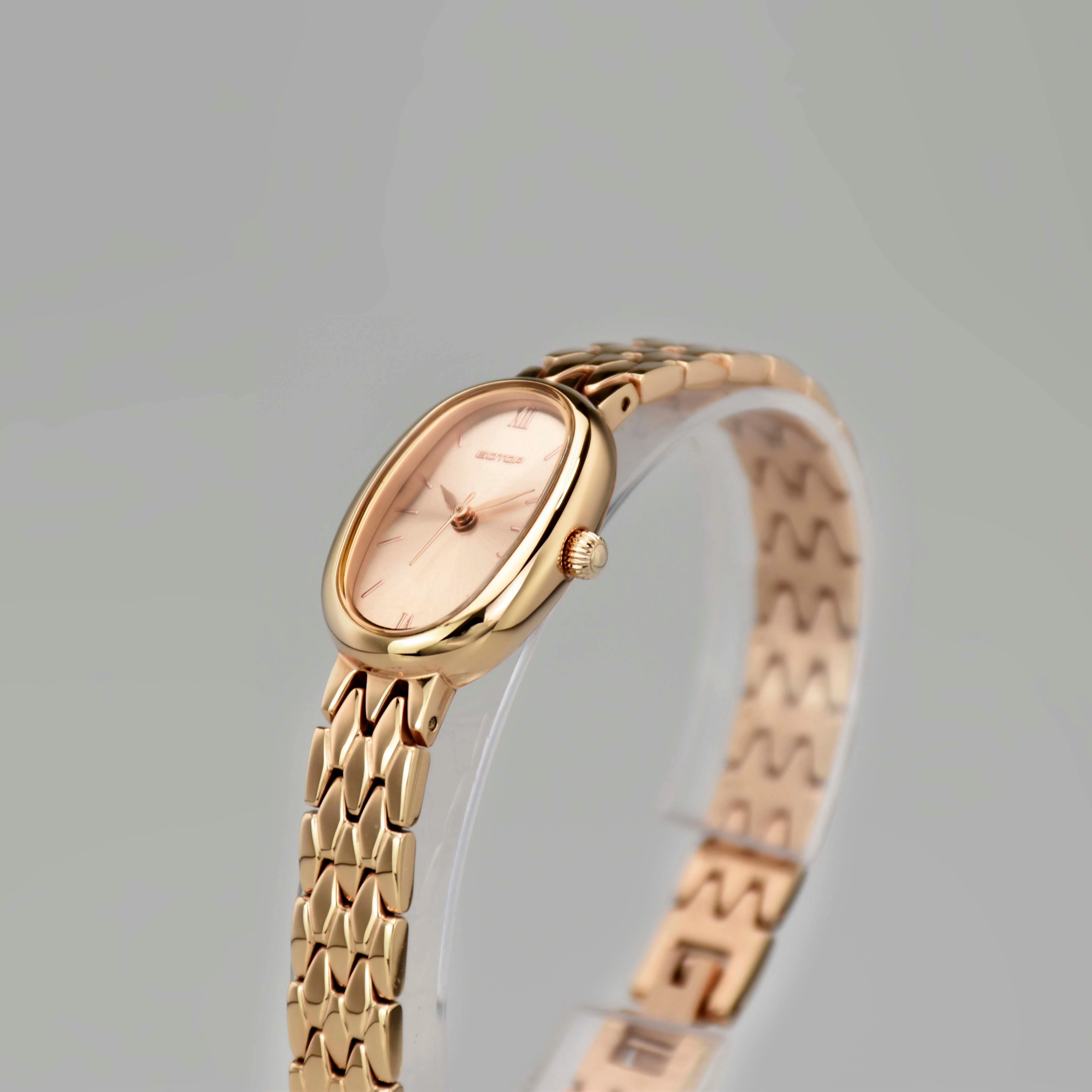 High End Personalized Quartz Stainless Steel Oval Watch for Ladies