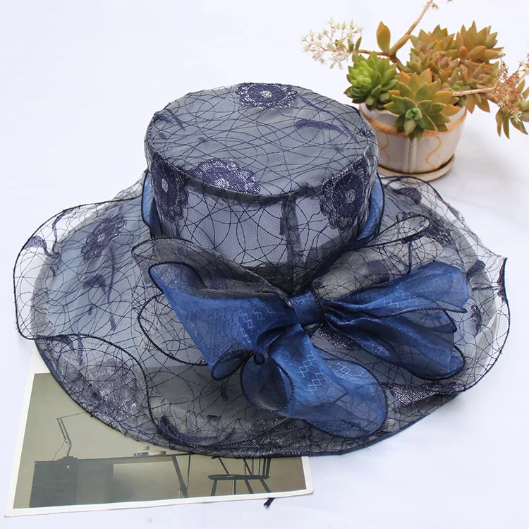 Новейшие дизайнерские газовые шляпы из органзы для церкви тематическая вечеринка лидер продаж с блестками от солнца женщин и девочек