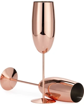 Best Selling Barware Item Customized Luxury Wine Metal Goblets Unbreakable Set Champagne Glasses Flutes