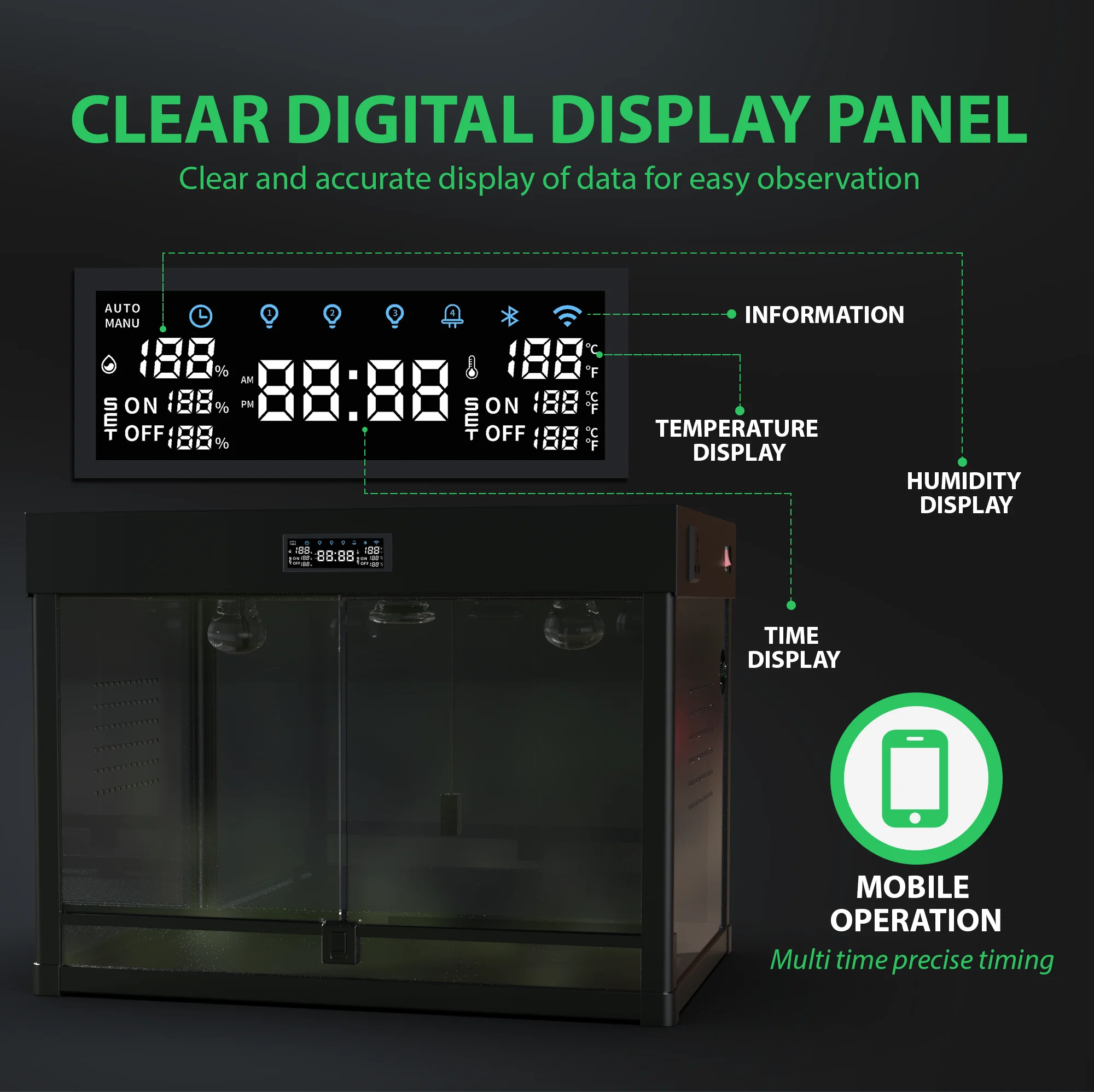 Smart Reptile Terrarium Factory Direct Enclosure Reptile Habitat with APP Control Reptile Tank Snake Gecko Lizard Terrariums