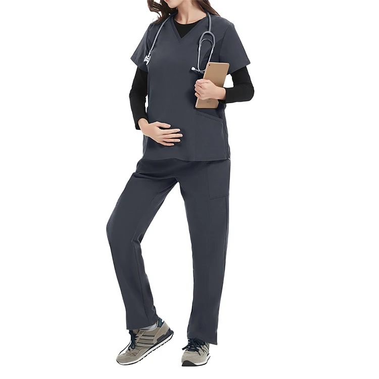 New Products Pregnant fashionable stretch doctor women nursing scrubs sets medical hospital uniforms set